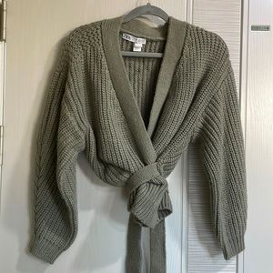 Safe green Chunky wrap sweater